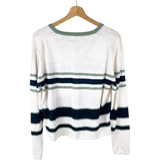 Monrow Striped Stretch Knit Sweater Size Medium - Picture 5 of 7